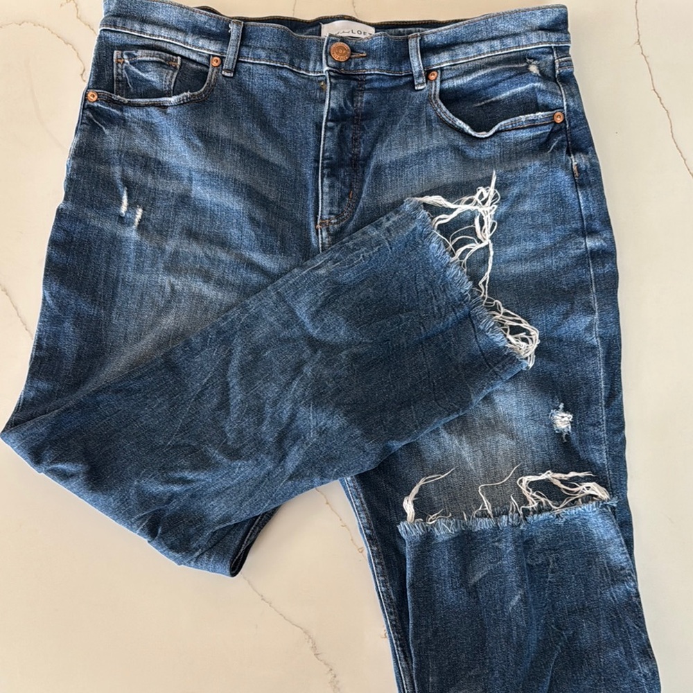 LOFT Distressed Blue Denim Jeans